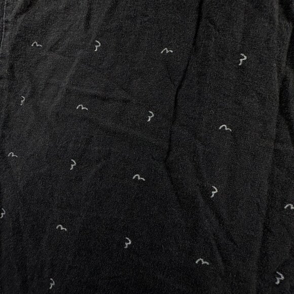 EVISU Genes Dark Gray Medium Long Sleeve Button Up Shirt AOP Logo Print Cotton - Picture 14 of 14